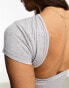 Фото #8 товара Miss Selfridge cap sleeve backless top in grey