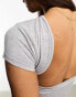 Miss Selfridge cap sleeve backless top in grey 44 - фото #8