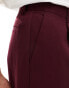 Фото #5 товара ASOS DESIGN smart wide leg trousers with front pleats in burgundy