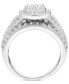 Фото #3 товара Diamond Oval Cluster Multi-Row Engagement Ring (2 ct. t.w.) in 14k White Gold