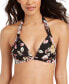 Фото #1 товара RACHEL Rachel Roy 282705 Womens Pleated Halter Swim Bikini Top, Black, Large US
