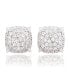 Фото #1 товара Suzy Levian Sterling Silver Cubic Zirconia Pave Puff Cushion Stud Earrings