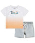 Little Boys Beach Logo T-Shirt & Denim Shorts, 2 Piece Set
