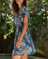 Фото #3 товара Women's Sapphire Boho V-Neck Dolman Sleeve Mini Beach Dress