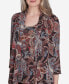 ფოტო #2 პროდუქტის Petite Classics Metallic Paisley Two in One Top