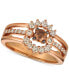 Creme Brulee® Diamond Halo Three-Row Ring (5/8 ct. t.w.) in 14k Rose Gold