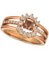 ფოტო #1 პროდუქტის Creme Brulee® Diamond Halo Three-Row Ring (5/8 ct. t.w.) in 14k Rose Gold