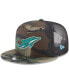 Фото #2 товара Men's Miami Dolphins NFL Woodland Camo 9FIFTY Snapback Adjustable Trucker Hat