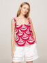 Фото #1 товара Wave Print Gathered Sleeveless Top