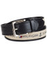 Men's Tri-Color Ribbon Inlay Leather Belt