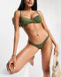 Kulani Kinis ribbed underwire bikini top in khaki