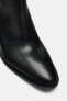 Leather block-heel boots