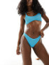 Фото #1 товара Weekday Ava structured brazilian bikini bottom in bright blue