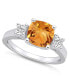 ფოტო #1 პროდუქტის Citrine (2 ct. t.w.) and Diamond (1/3 ct. t.w.) Ring in 14K White Gold