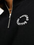 Фото #3 товара ASOS Weekend Collective half zip sweat with circle logo in black