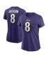 Фото #1 товара Women's Lamar Jackson Purple Baltimore Ravens Player Name and Number T-shirt