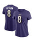 ფოტო #1 პროდუქტის Women's Lamar Jackson Purple Baltimore Ravens Player Name and Number T-shirt