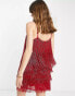 Фото #2 товара ASOS DESIGN embellished fringed mini dress in red