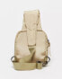 Basic Pleasure Mode padded cross body bag in beige with gummy logo