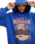 Cotton:On classic fit hoodie with retro Mountain graphic in blue Голубой, 2XS - фото #8