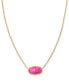 Фото #1 товара 14k Gold-Plated Framed Stone 19" Adjustable Pendant Necklace