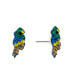 ფოტო #1 პროდუქტის Multicolor Crystal Parrot Stud Earrings in Sterling Silver, Created for Macy's