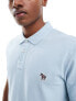 Фото #7 товара Paul Smith polo shirt with small zebra print logo in light blue