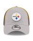 Фото #4 товара Men's Gray Pittsburgh Steelers Pipe 39THIRTY Flex Hat