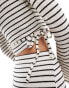 Фото #3 товара Pimkie wrap v neck top co-ord in black and white stripe