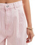 Фото #5 товара Mango stripe denim shorts in pink