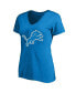 ფოტო #2 პროდუქტის Women's Aidan Hutchinson Blue Detroit Lions Plus Size Player Name and Number V-Neck T-shirt