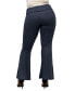 ფოტო #3 პროდუქტის Plus Size Bell Bottom Foldover Waist Pants