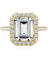 ფოტო #3 პროდუქტის Moissanite Emerald-Cut Halo Ring (4 ct. t.w. Diamond Equivalent) in 14k Gold