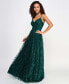 Фото #5 товара Juniors' Glitter-Tulle Lace-Up V-Neck Gown, Created for Macy's