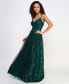 Juniors' Glitter-Tulle Lace-Up V-Neck Gown, Created for Macy's