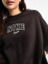Фото #2 товара Nike varsity oversized crop sweatshirt in velvet brown