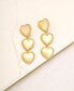 ფოტო #3 პროდუქტის 18k Gold-Plated Heart Triple Drop Earrings