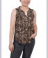 ფოტო #1 პროდუქტის Petite Sleeveless Jacquard Y-neck Top