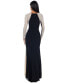 ფოტო #3 პროდუქტის Petite Embellished Colorblocked Gown