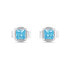 Silver stud earrings with light blue zircons EA592WAQ