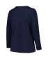 ფოტო #2 პროდუქტის Women's Navy West Virginia Mountaineers Plus Size Arch Over Logo Scoop Neck Long Sleeve T-Shirt