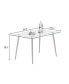Фото #3 товара 0.32" Thick Tempered Glass Top Dining Table With Silver Stainless Steel Legs