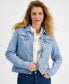 Фото #1 товара Women's Classic Relaxed Denim Trucker Jacket, Created for Macy's