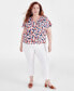 Фото #2 товара Plus Size Flutter-Sleeve Top, Created for Macy's