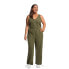 Фото #5 товара Madden NYC Parachute Jumpsuit Women's 1X Olive Sleeveless Juniors Plus Nylon