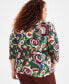 Plus Size Printed 3/4-Sleeve Top, Created for Macy's