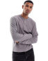 ASOS DESIGN long sleeve t-shirt with henley neck in grey with grunge back print