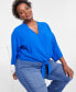 Plus Size Tie-Front Top, Created for Macy's