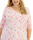 ფოტო #3 პროდუქტის Plus Size Cotton Lace-Trim Nightgown, Created for Macy's