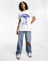 ASOS DESIGN oversized t-shirt with saint lucia graphic in white